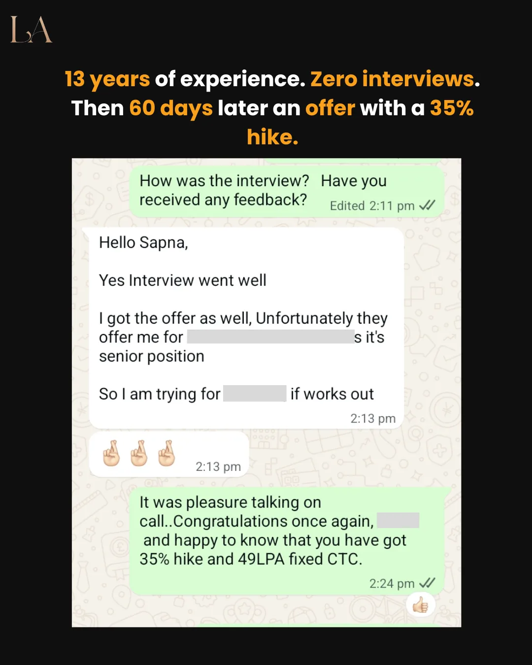 13 years of experience. Zero interviews. Then 60 days later — an offer with a 35% hike.